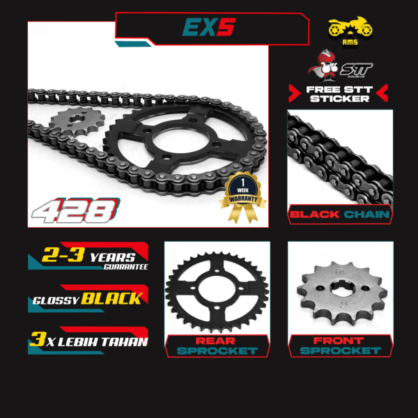 BLACK SET 428 - EX5 [HONDA] / KRISS110 MR3 [MODENAS ]