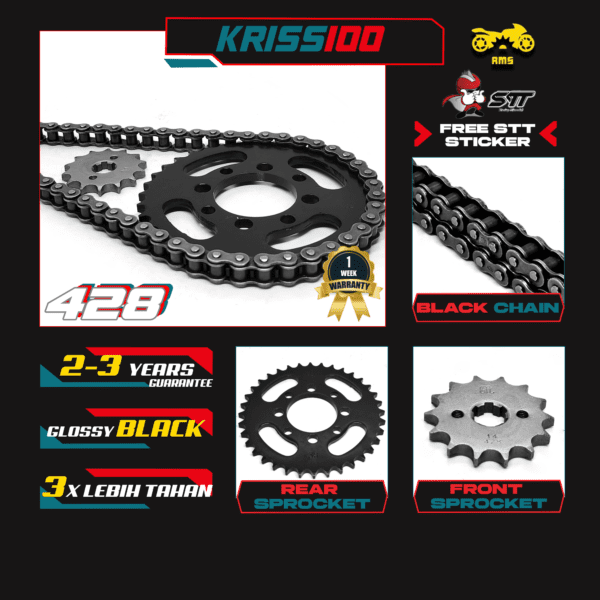 BLACK SET 428 -  KRISS100 / CT100 MR1 MR2 [MODENAS]