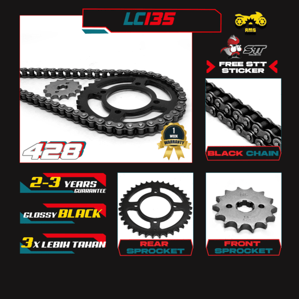 BLACK SET 428 - LC135 ES / LC135 V1 V2 V3 V4 V5 V6 V7V8 [YAMAHA]
