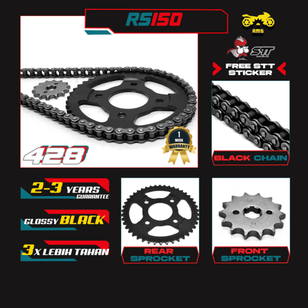 BLACK SET 428 -  RS150 / CBR150 [HONDA]