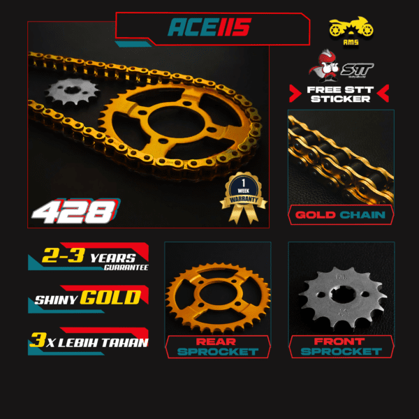 GOLD SET 428 - ACE115 / CT115 [MODENAS]
