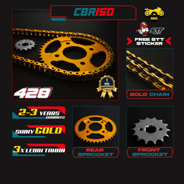 GOLD SET 428 - CBR150 / RS150 /RSX [HONDA]