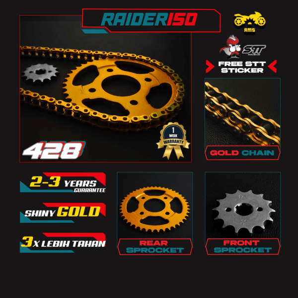 GOLD SET 428 - RAIDER R150 [SUZUKI]