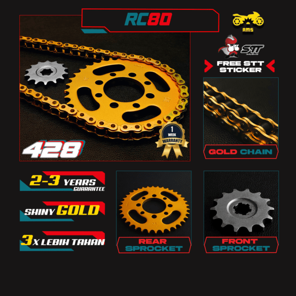 GOLD SET 428 -  RC80 / RC110 [SUZUKI]