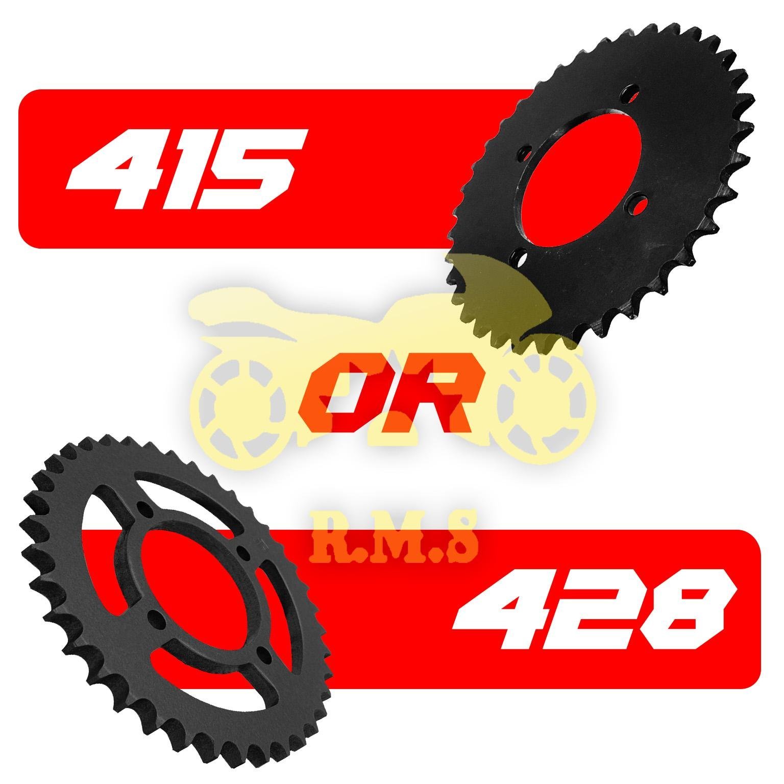 415 PENUH / 428 SPOKET RXZ LAGENDA105 LAGENDA 110 SRL LC135 Y100 Y110 Y125Z/R Y110 SPOCKET DEPAN , BELAKANG WARNA HITAM RATIO MOTOR MOTORSIKAL SPROCKET SPOKET BLACK SPEC 57 - Image 8