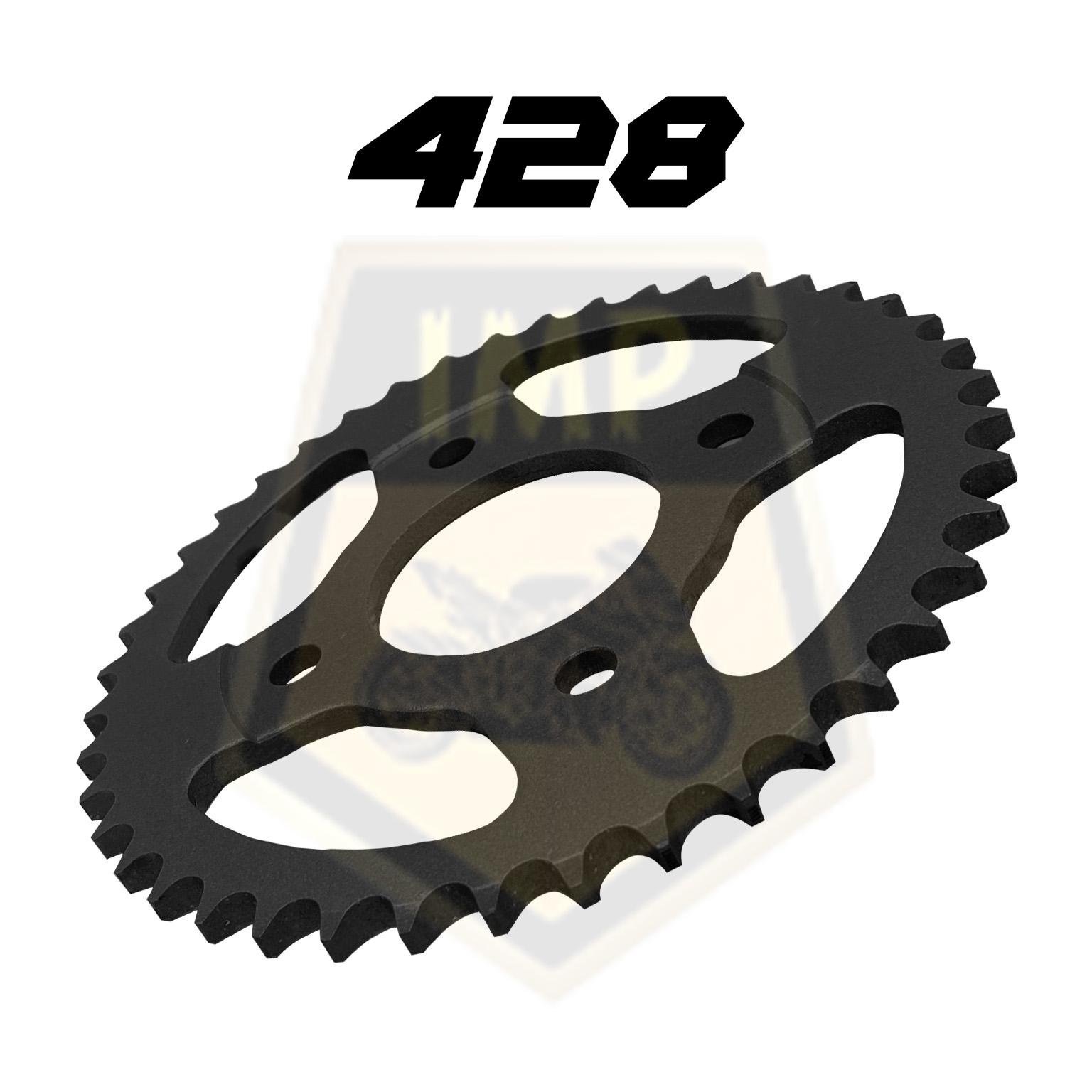 RAIDER150 / AXELO 125 / SATRIA F1(2017) / SMASH FI 115 / SATRIA FU150 428 SPOCKET DEPAN , BELAKANG WARNA HITAM RATIO MOTOR MOTORSIKAL SPROCKET SPOKET BLACK - Image 6