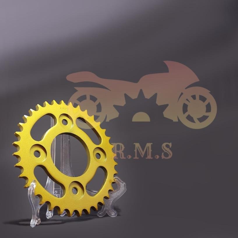 WAVE100R / WAVE110 / WAVE125 / FUTURE / DASH / EX5 FI (FUEL INJECTION) 428 SPOKET DEPAN BELAKANG EMAS SEKALI RANTAI HITAM - SET KOMBO RATIO MOTORSIKAL MOTOR RANTAI TUGAS BERAT TEBAL / BESAR / KECIL - Image 2