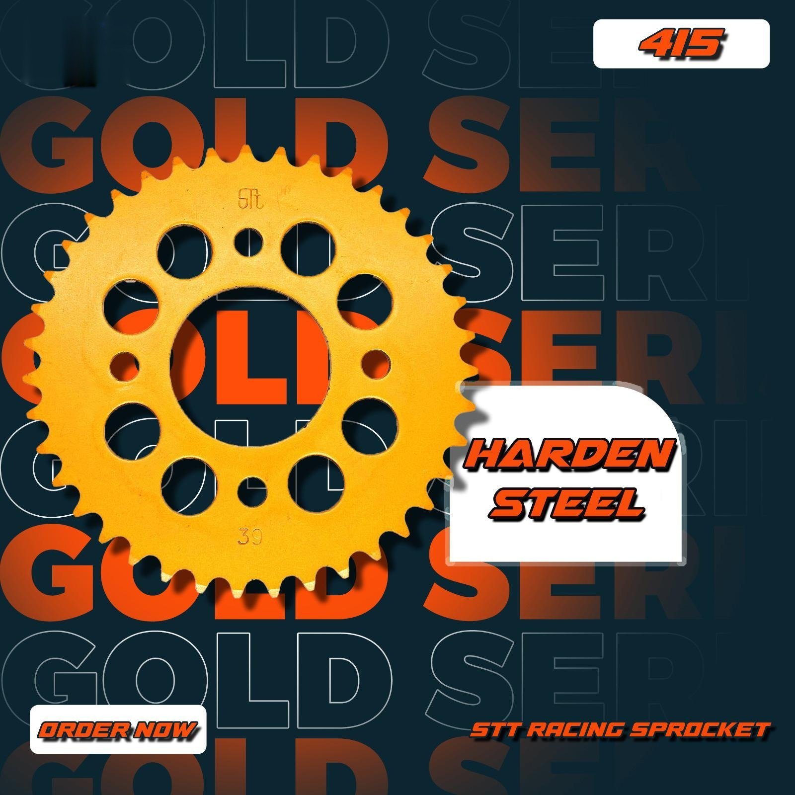 415 / 428 RC 80 / RC 110 / KRISS 100 / KRISS 110 SPOCKET DEPAN , BELAKANG WARNA EMAS RATIO MOTOR MOTORSIKAL SPROCKET SPOKET GOLD - Image 6