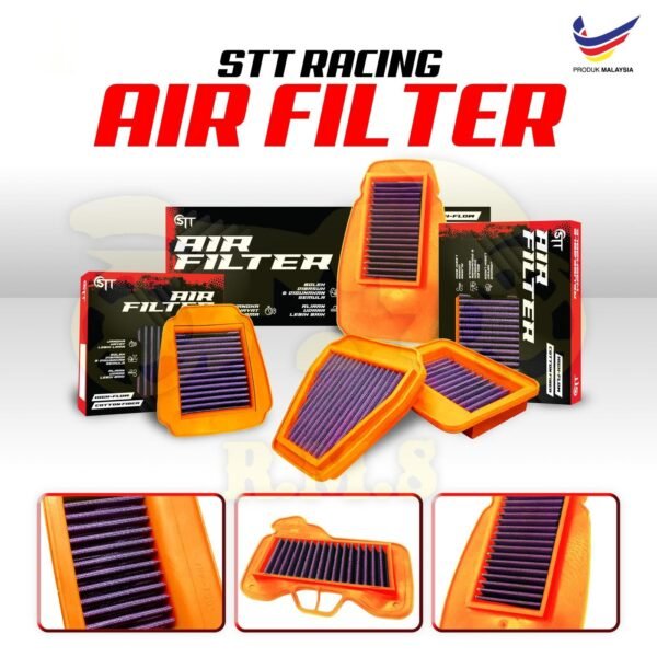 STT air filter Penapis Udara Racing Tinggi Aliran | Sesuai dengan Y15 Y16 YSUKU Y15ZR LC135 V1~V8 RS150 RSX RSX150 EX5 Wave110 Wave125 MT15 R15 MT25 R25 FZ150 CBR150R | Penapis Busa Dua Lapisan yang Dapat Dicuci LC 135 RS 150 RSX150 RSX 150