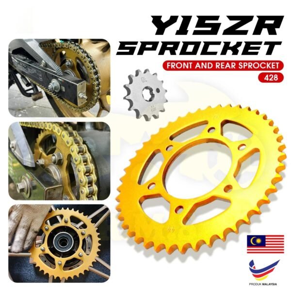 415 / 428 - Y15ZR / Y16ZR / VOGE FR150 / Z15GT Y15 YSUKU 6 Lubang Brand - STT Sprocket size 415 dan 428 Gold series front rear depan belakang motorcycle