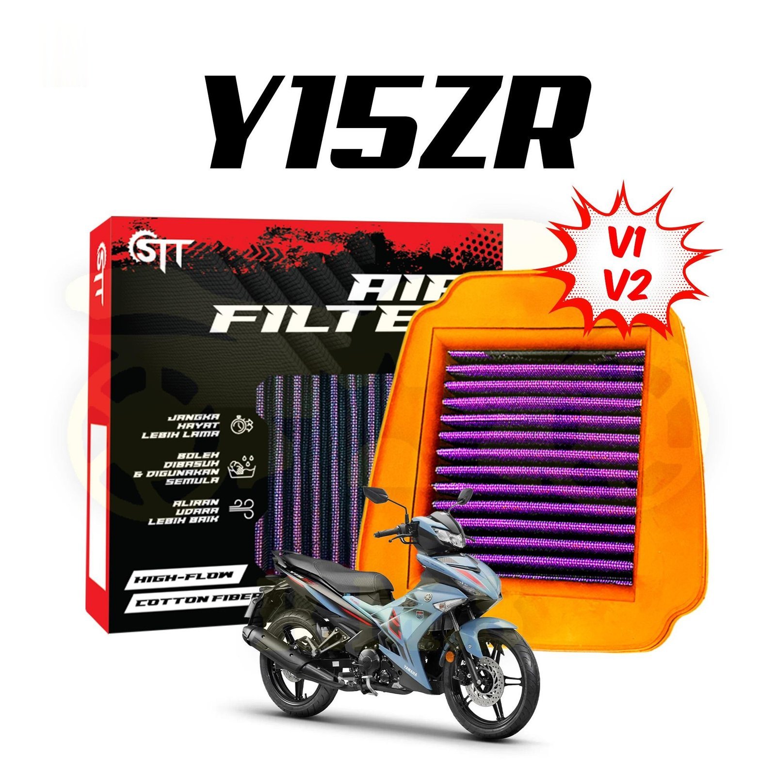 100% ORIGINAL STT air filter Y15 Y16 Y15ZR Y16ZR YSUKU LC135 V1 ~ V8 RS150 EX5 Wave 110 Wave125 MT15 R15 MT25 R25 | LC 135 RS 150 RSX150 RSX 150 CBR150R FZ150 - Image 8