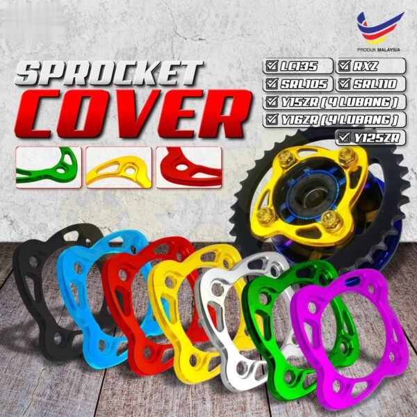STT CNC ALLOY 4 LUBANG REAR SPROCKET COVER RXZ LC135 Y15ZR Y16ZR LAGENDA Y125ZR Y16 Y15 spocket belakang
