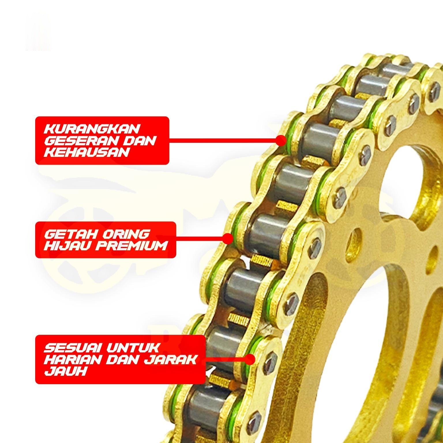 STT 428 Racing Sprocket Set Gold + Heavy Duty purple O-Ring Gold Chain Combo LC135 V1 ~ V8 LC Y125ZR RXZ Y110 Y100 Y75 Y80 SRL110 SRL LAGENDA spocket ratio spec japan - Image 6